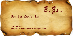 Barta Zsóka névjegykártya